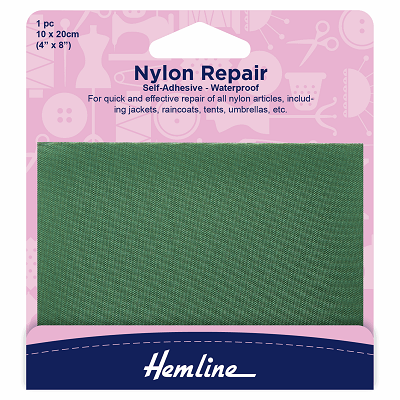 H689.GREEN Self Adhesive Nylon Repair Patch: Greenl - 10 x 20cm..